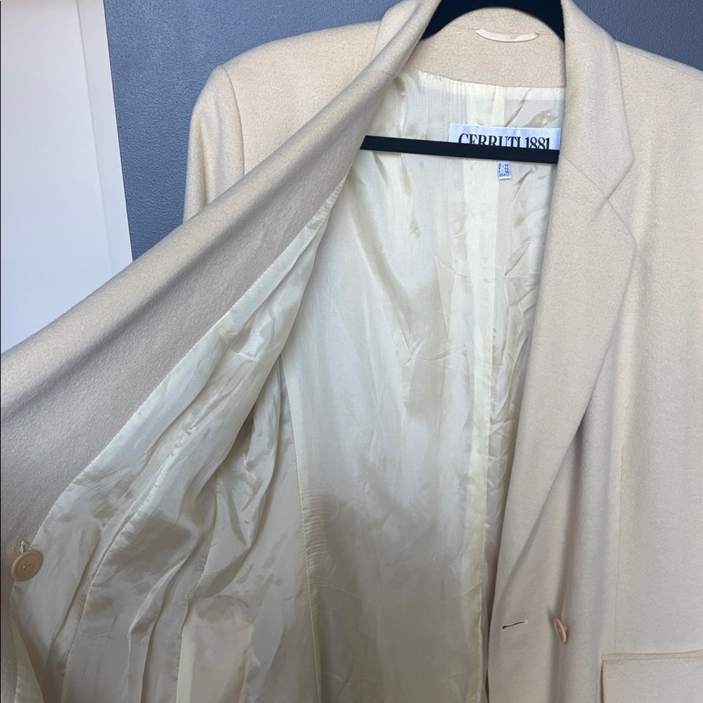 CERRUTI 1881 Ultra Soft Luxurious Angora Wool Double-Breasted Blazer Jacket - Picture 3 of 5